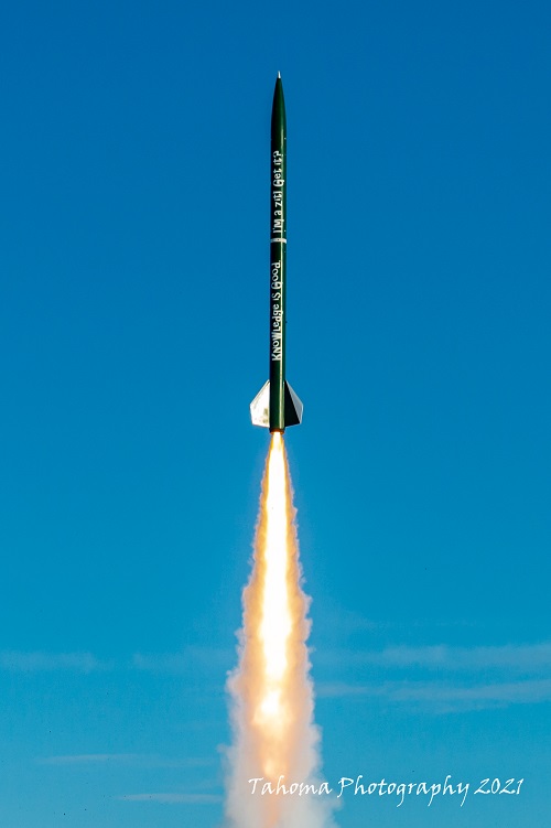 High power rocket flying