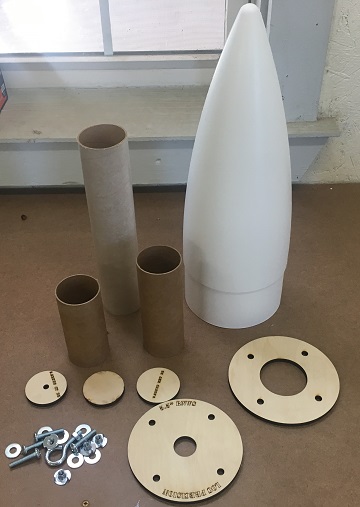 Rocket nose cone weight system components